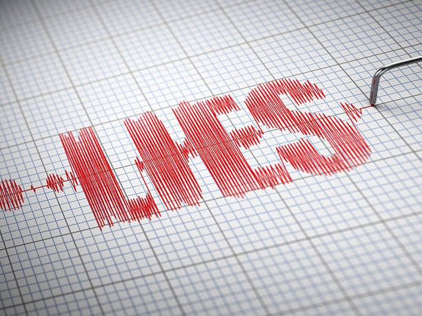 Concept of lies. Lie detector with text. 3d