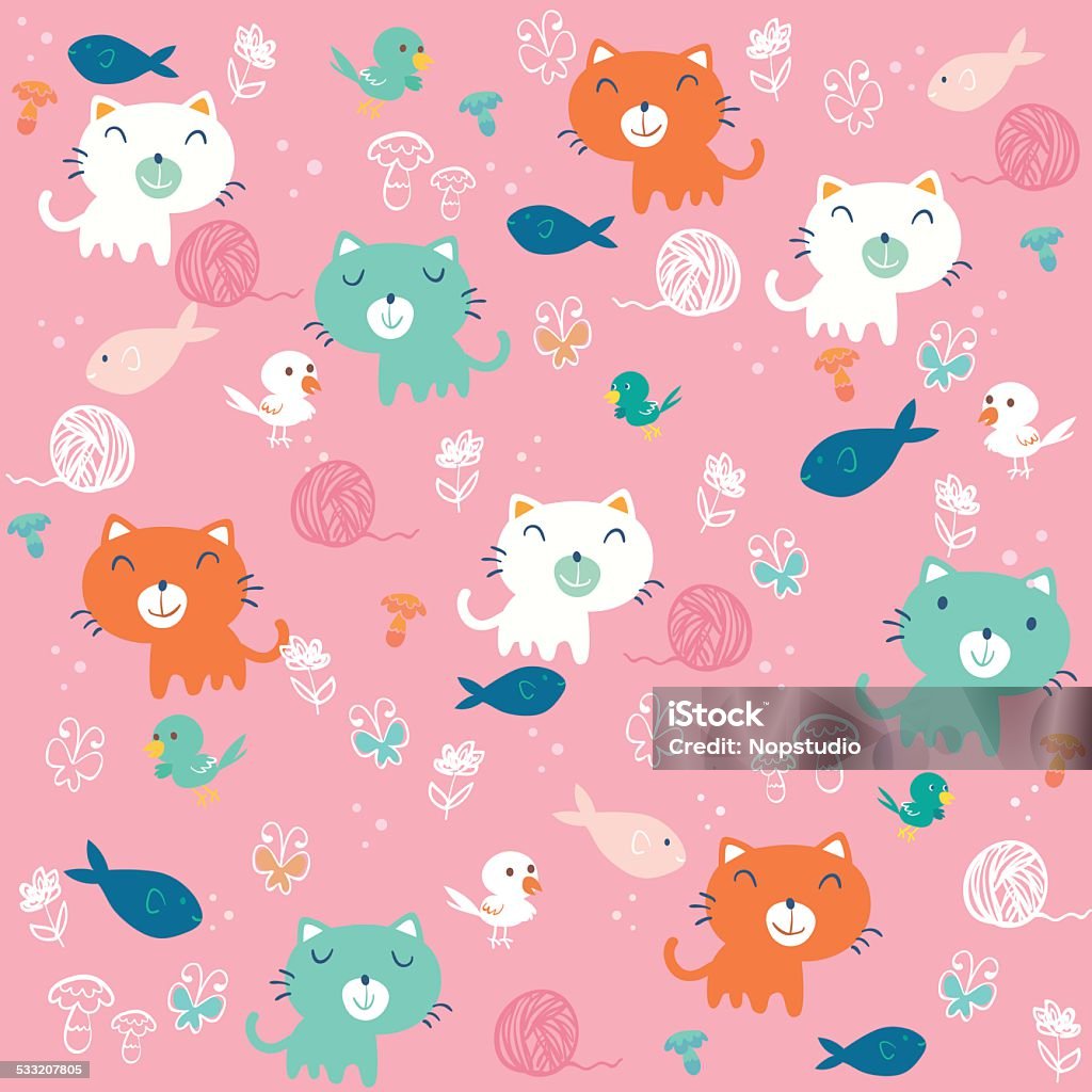 Fancy Pattern Cat Fancy Cat Pattern Stock Illustration - Download Image Now - 2015 ...