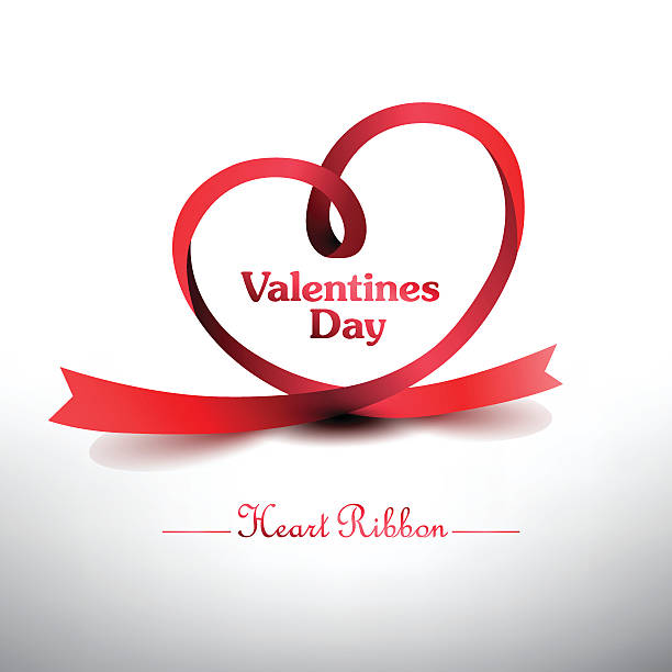 Heart Ribbon. Element of valentine's day vector art illustration