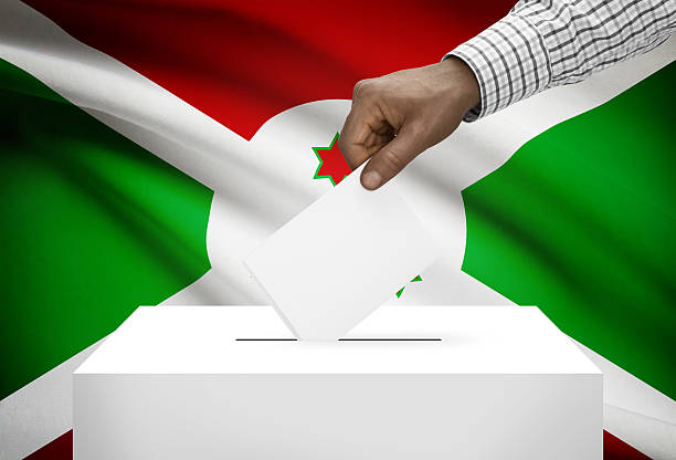 istock Ballot box with national flag on background - Burundi 533208595