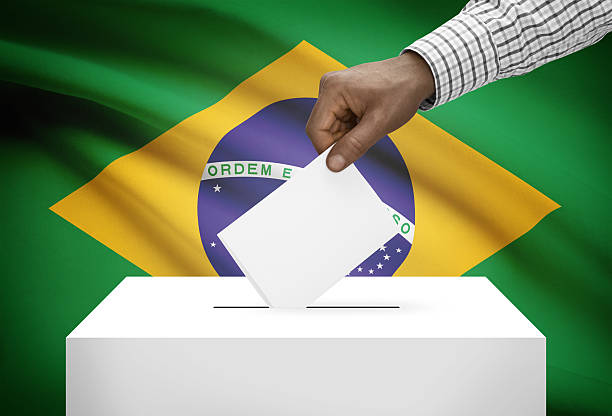 istock Ballot box with national flag on background - Brazil 533208609