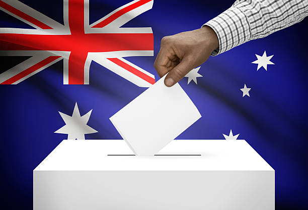 istock Ballot box with national flag on background - Australia 533208841