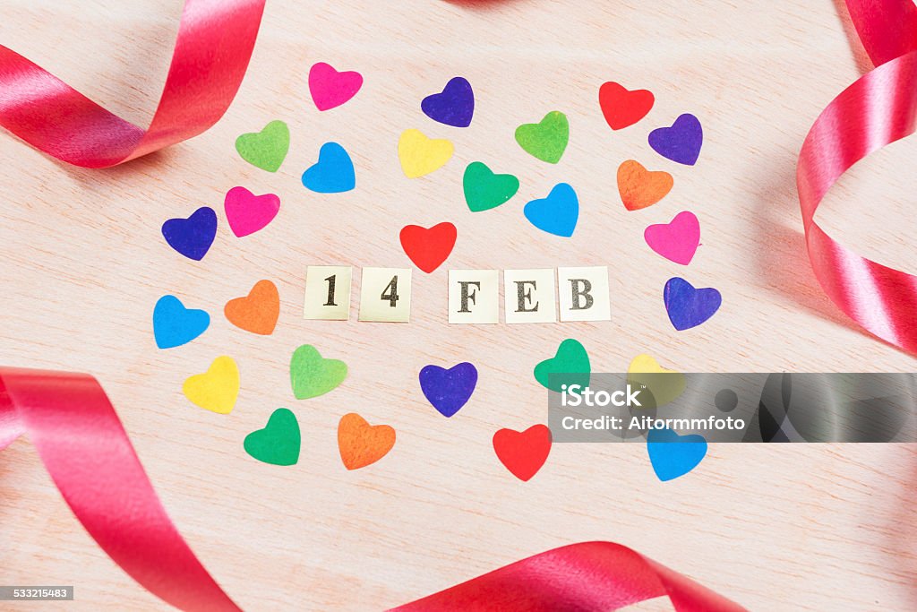 Valentines day Valentines Day, 14 Feb Sticks with colourful hearts 2015 Stock Photo