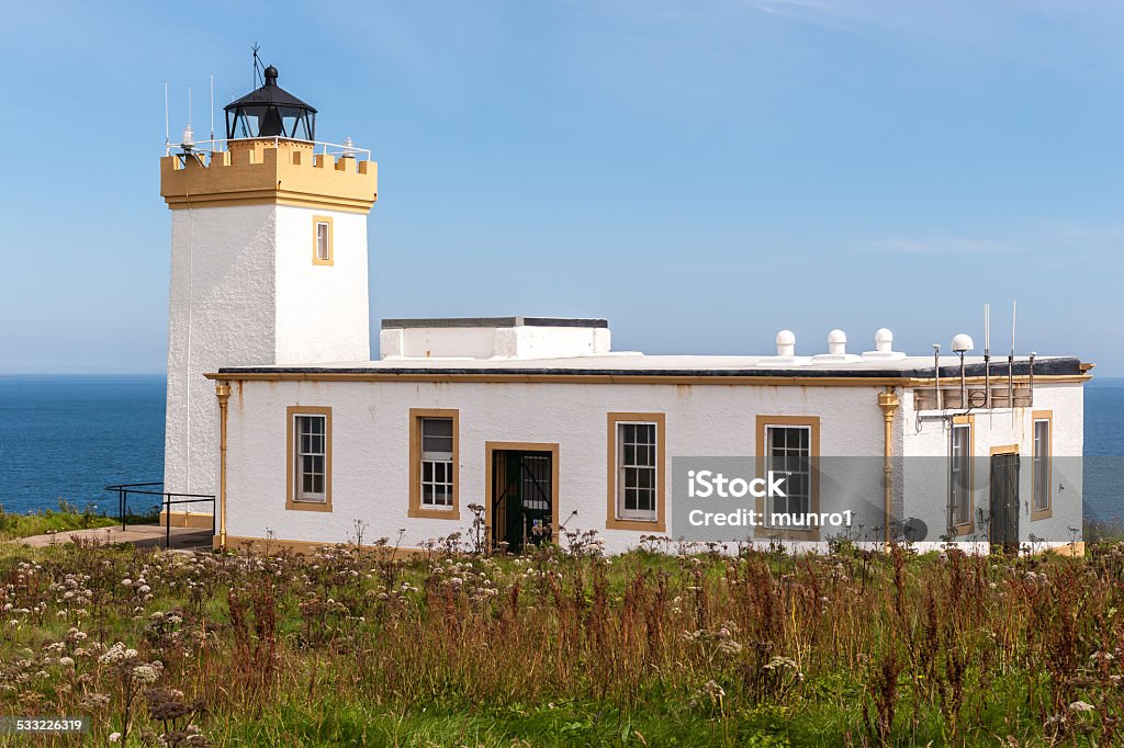 Duncansby Head Lighthouse, Scotland Duncansby Head is the most north-easterly part of the Scottish mainland 2015 Stock Photo