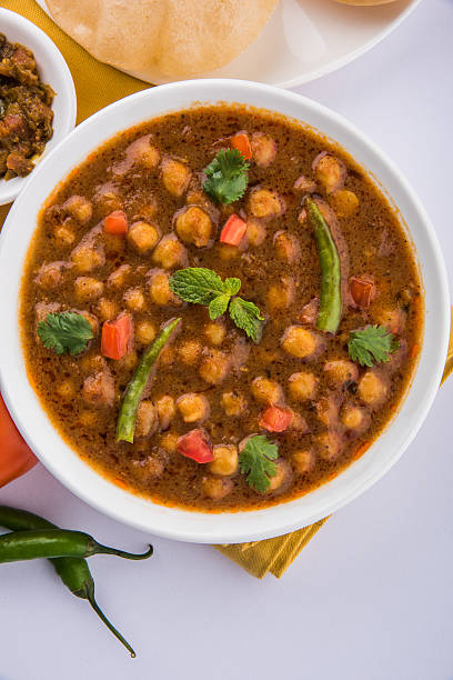 istock spicy chick peas / Chola Masala / Chana Masala puri 533226446