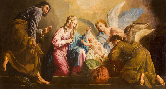 Vienna - The Nativity paint in presbytery of Salesianerkirche church by Giovanni Antonio Pellegrini (1725-1727).