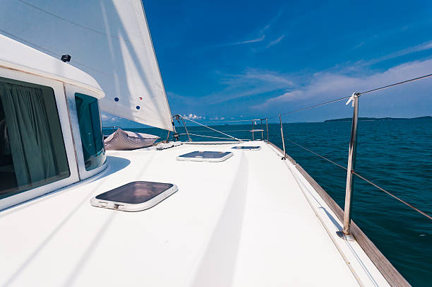 istock Top deck of luxury yacht during sailing 533228470