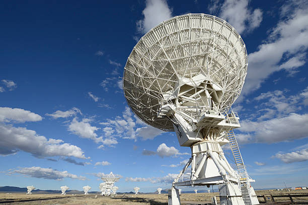 Radio Telescopes in Field on Sunny Day