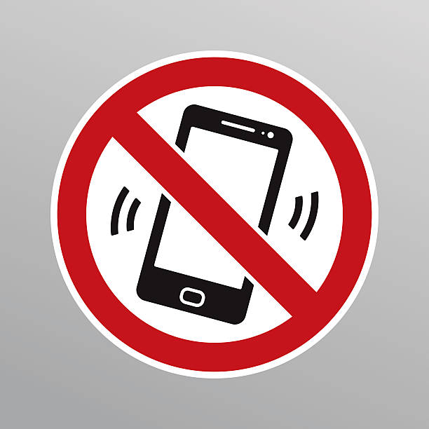 kein mobiltelefone schild - cell phone ban stock-grafiken, -clipart, -cartoons und -symbole