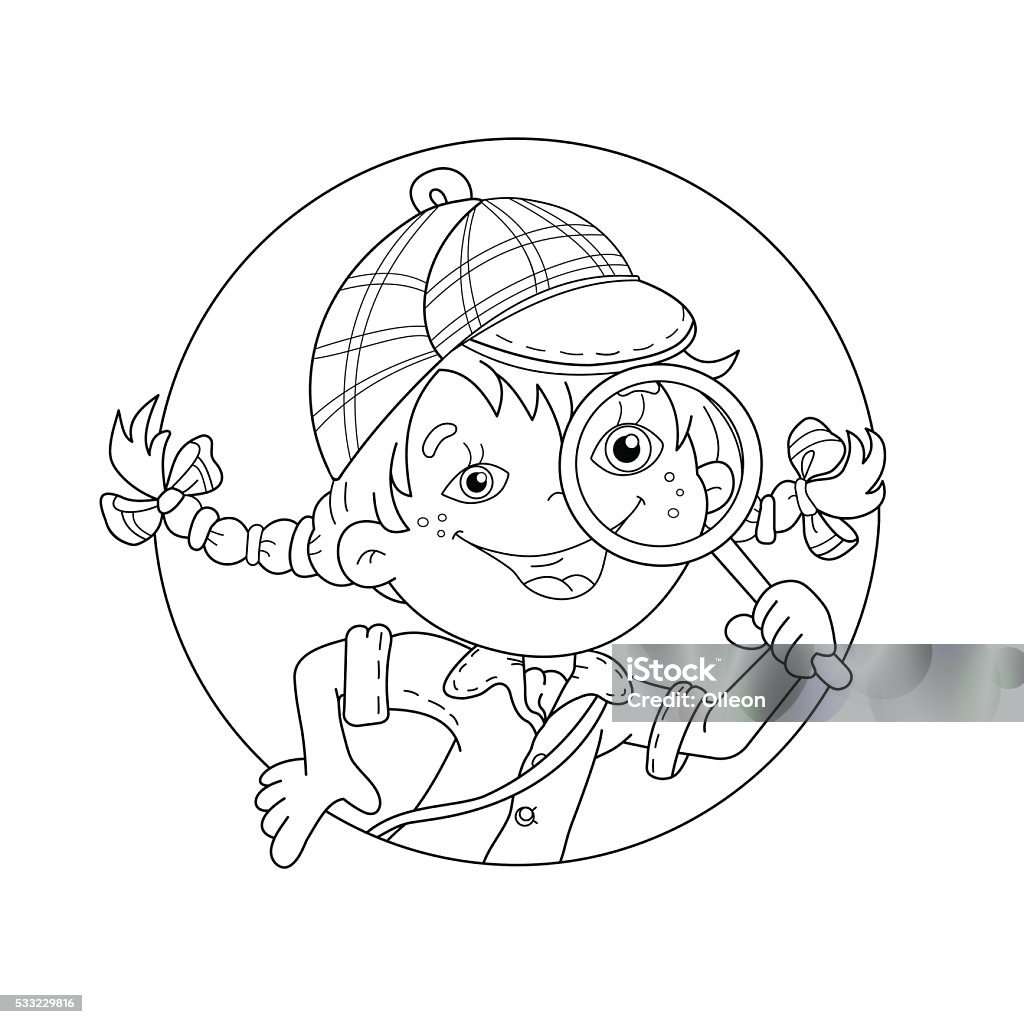 Ilustración de Página Para Colorear De Contorno De Dibujos Animados Detective De La Muchacha Con Lupa y más Vectores Libres de Derechos de Lupa - Instrumento óptico - iStock Ilustración de Página Para Colorear De Contorno De Dibujos Animados Detective De La Muchacha Con Lupa y más Vectores Libres de Derechos de Lupa - Instrumento óptico - iStock