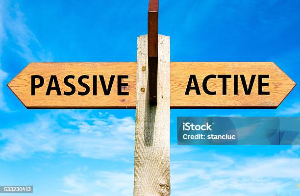 Passive Versus Active Messages Lifestyle Change Conceptual Image Stock Photo - Download Image Now