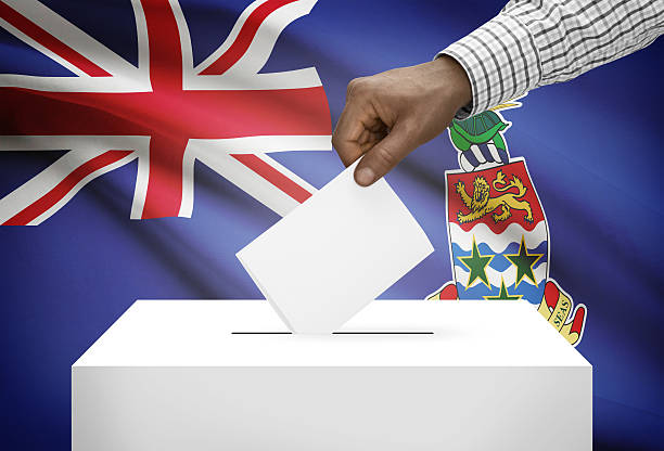 istock Ballot box with national flag on background - Cayman Islands 533231313