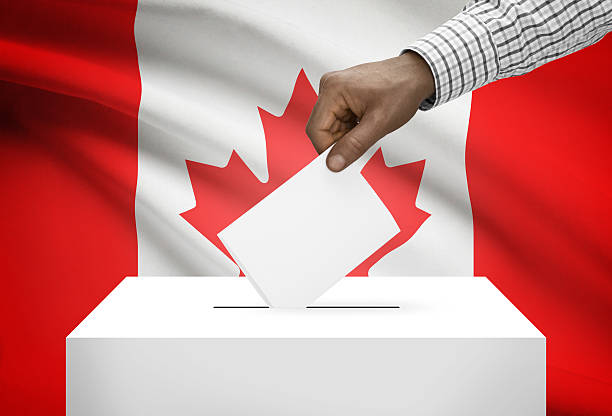 istock Ballot box with national flag on background - Canada 533231333