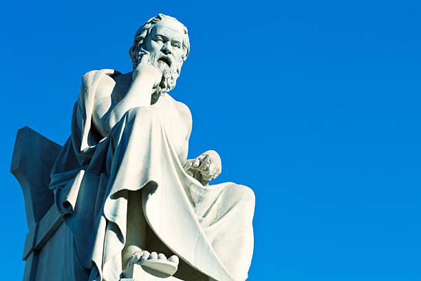 Estátua de Sócrates, instagram visual - foto de acervo