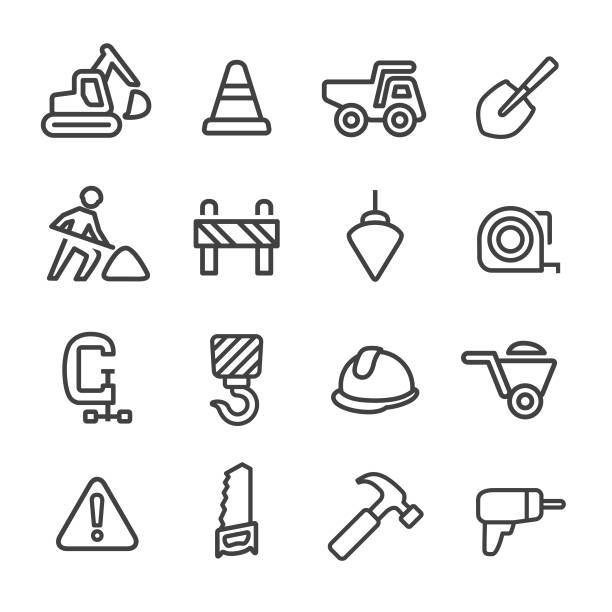 Construction Icons - Line Series View All: plumb line stock illustrations