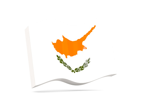 Wave icon with flag of cyprus. 3D illustration
