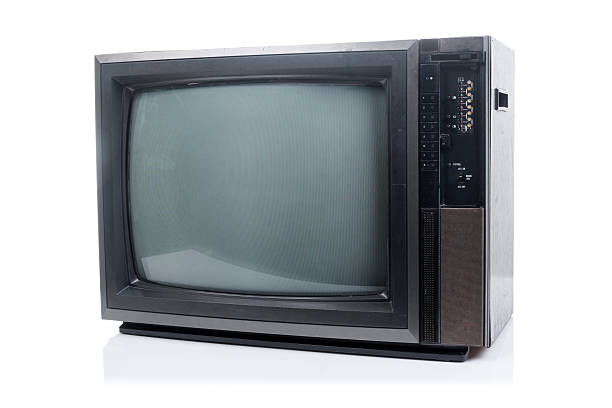 istock Vintage Television with shadow on white 533233942