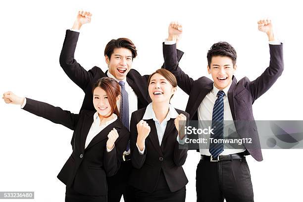 Foto de Retrato De Jovem Feliz Bem Sucedida Equipe De Negócios e mais fotos de stock de Japonês