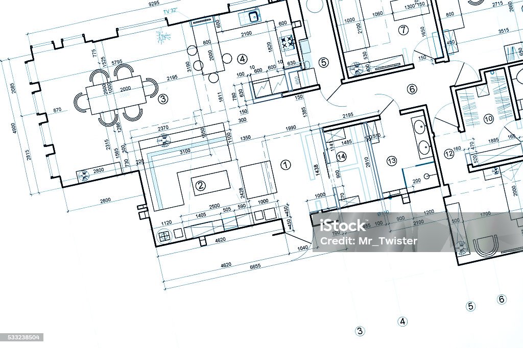 Tecture Plan Construction Plan Architectural Background Technical Project Stock ...