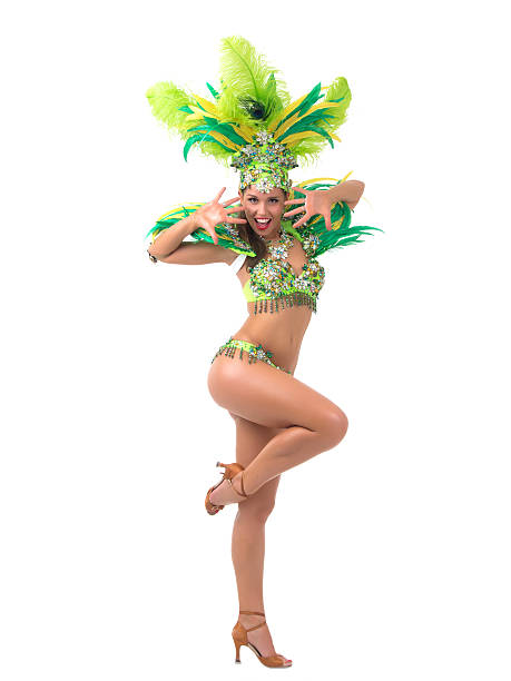 danse de samba - feather headdress photos et images de collection