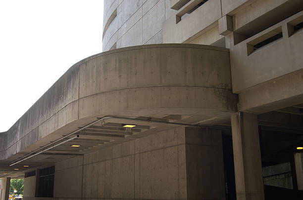 istock Concrete parking garage at MBTA station 533240649