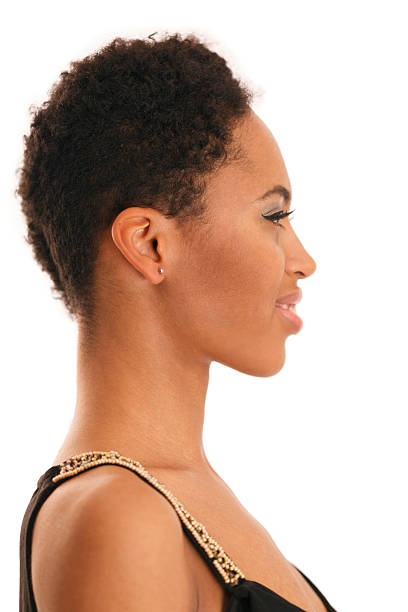 istock African girl on white background. Profile 533240789