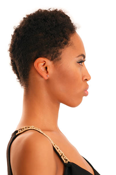 istock African girl on white background. Profile 533240797