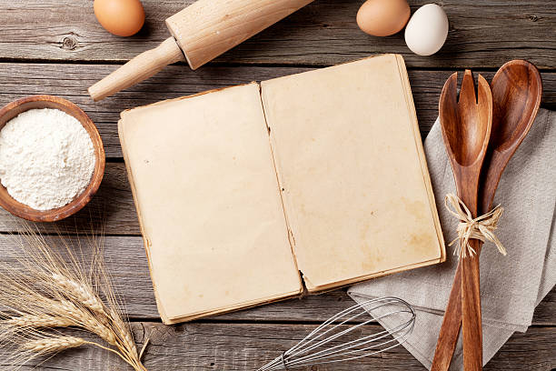 istock Vintage recipe book, utensils and ingredients 533242220