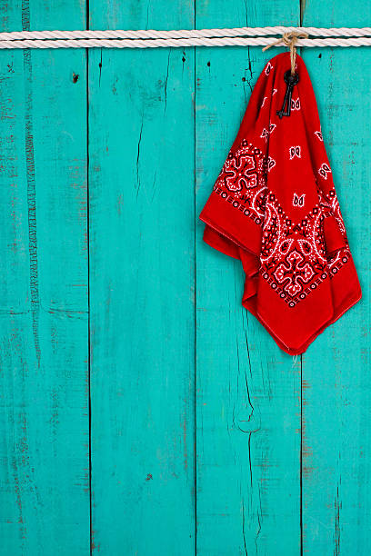 istock Red bandana and keys hanging on white rope 533242499