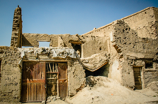 Houses destroyd in bombing in Deh Bori area, Kabul. The destruction dates from the Mujahideen conflict.