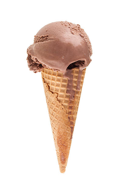 istock chocolate ice cream cone isolated on white background 533244136
