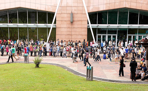 ventiladores espera para abrir el 2014 comic fiesta. - adulation little boys group of people teenage girls fotografías e imágenes de stock