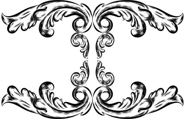 istock Antique vintage floral ornament on white background. Vector 533245008