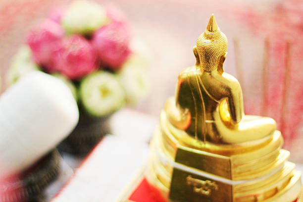 Back Of Buddha statue in temple,Thailand