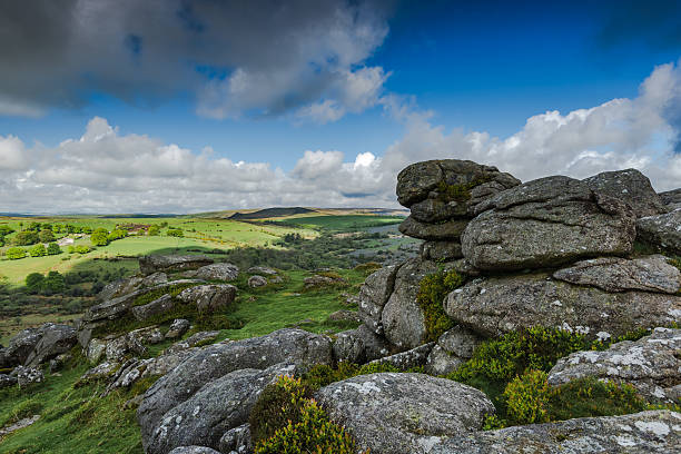 istock Panoramic view on rocky hills in Dartmoor 533251030