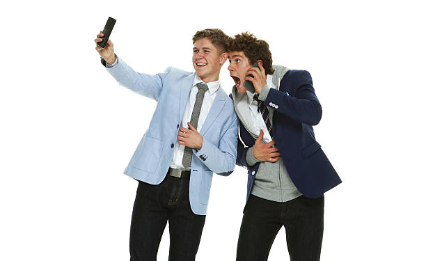 istock Happy brothers taking a selfie 533251338