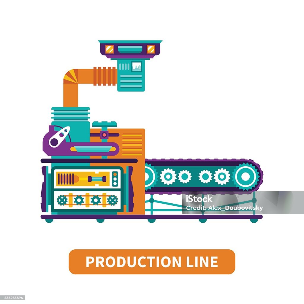 Production Line Inspection Vector Production Line Vector Concept In Flat Style Stock Illustration ...