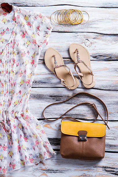 istock Blouse and purse with sandals. 533254578