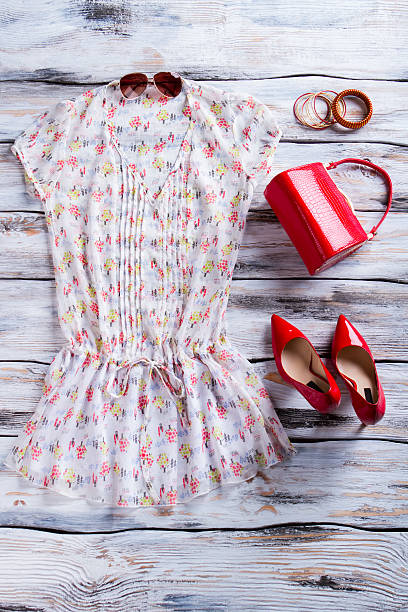 istock Blouse and red heel shoes. 533255980