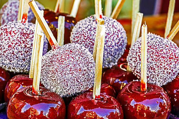 istock Candy apples, covered with glaze and coconut 533258839