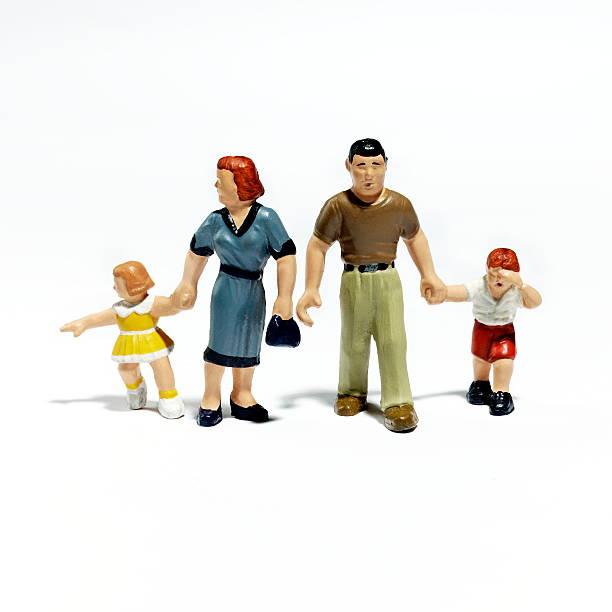 Plastic Figurines of a Family stock photo