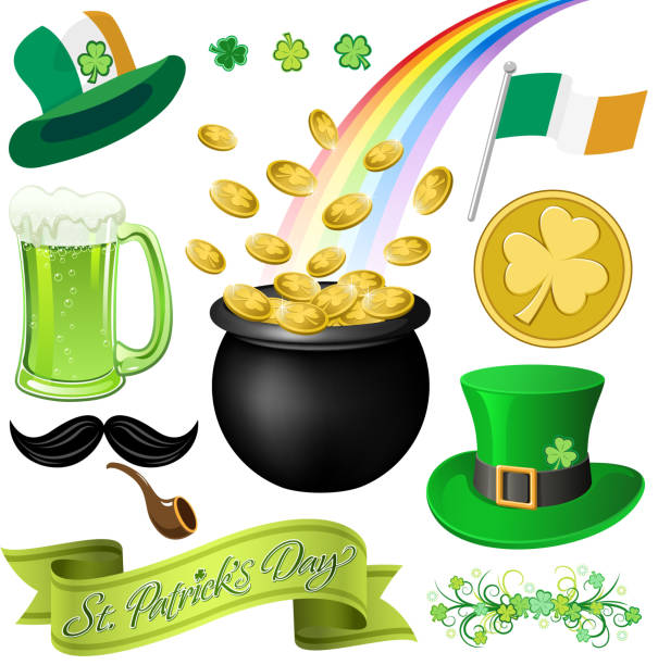 St. Patrick's Day Design Elements St Patrick's Day elements. EPS10. Fleuron stock illustrations