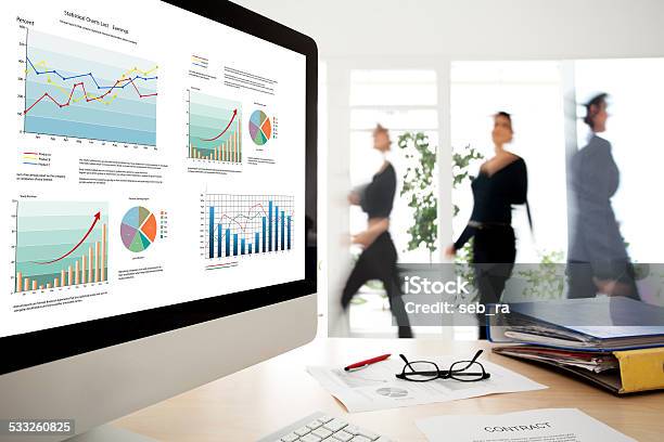 Working People In The Office Stock Photo - Download Image Now - Spreadsheet, Success, File Folder