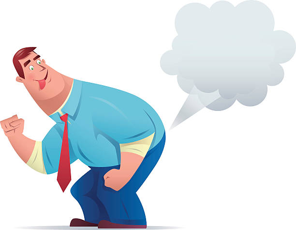 ilustraciones, imágenes clip art, dibujos animados e iconos de stock de empresario farting - peer to peer illustrations