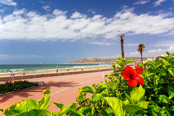 Boardwalk in Agadir, Morocco stock photo