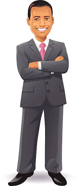 Vector illustration of Businessman With Arms Crossed