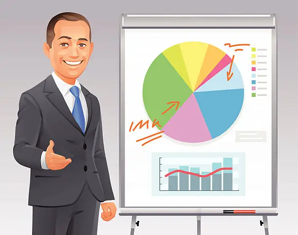 Vector illustration of Businessman Giving Presentation