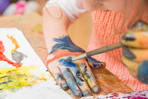 istock Little Girl Painting 533271729