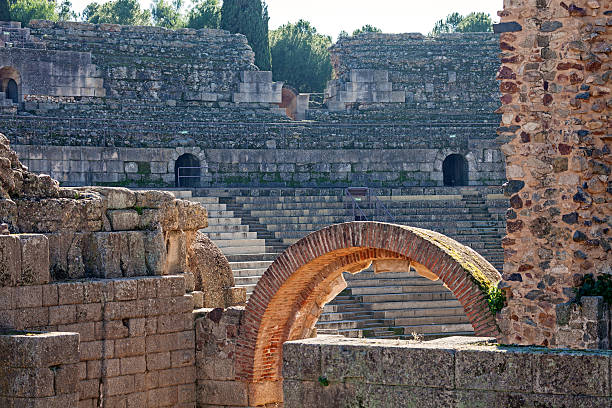 Detail of the Roman theatre in Mérida (Extremadura, Spain).