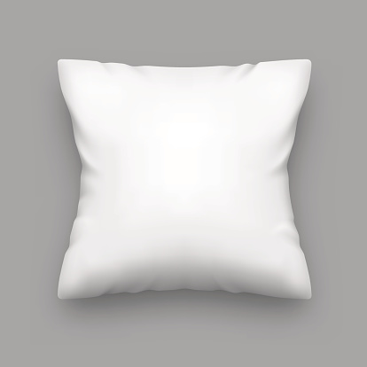 Vector white pillow. Blank pillow. Vector illustration EPS10.